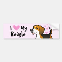 I Love My Beagle Bumper Sticker