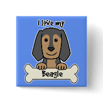 I Love My Beagle buttons
