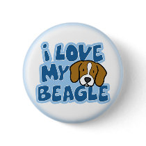 I Love My Beagle Button