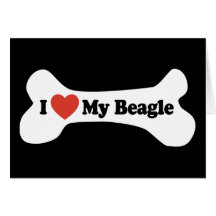 I Love My Beagle - Dog Bone Cards