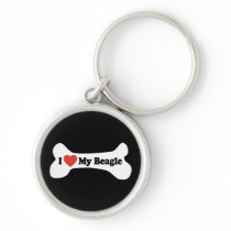 I Love My Beagle - Dog Bone Key Chain