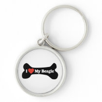 I Love My Beagle - Dog Bone Key Chain