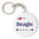 I Love My Beagle (Female Dog) Key Chain