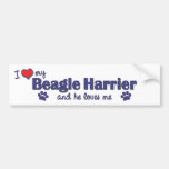 I Love My Beagle Harrier (Male Dog) Bumper Stickers