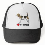 I Love My Beagle hats