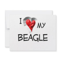 I Love My Beagle Invitation