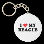 I Love My beagle keychains