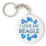 I Love My Beagle Keychain