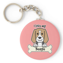 I Love My Beagle Key Chain