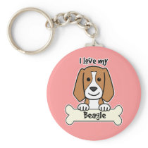 I Love My Beagle Keychain