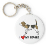 I Love My Beagle Keychains