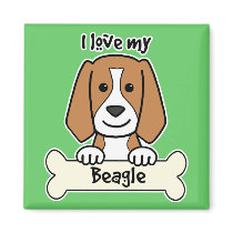 I Love My Beagle magnets