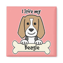 I Love My Beagle magnets