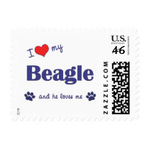 I Love My Beagle (Male Dog) Stamp