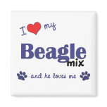 I Love My Beagle Mix (Male Dog) Refrigerator Magnets
