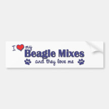 I Love My Beagle Mixes (Multiple Dogs) Bumper Sticker