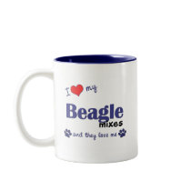 I Love My Beagle Mixes (Multiple Dogs) mugs