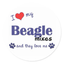 I Love My Beagle Mixes (Multiple Dogs) stickers