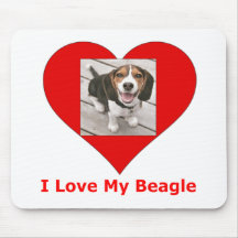 I Love My Beagle Mouse Pads