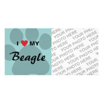 I Love My Beagle Pawprint Photo Card Template