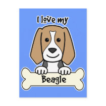 I Love My Beagle Postcard