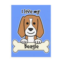 I Love My Beagle Post Card