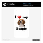 I Love My Beagle Skins For iPhone 4S