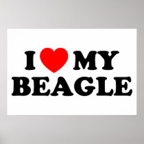 I Love my Beagle Small Poster