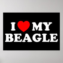 I Love my Beagle Small Poster