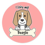 I Love My Beagle Stickers