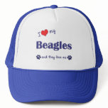 I Love My Beagles (Many Dogs) Mesh Hats