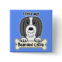 I Love My Bearded Collie Pin