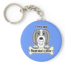 I Love My Bearded Collie Key Chain