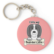 I Love My Bearded Collie Key Chains
