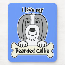 I Love My Bearded Collie Mouse Mats
