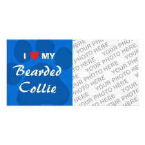 I Love My Bearded Collie Pawprint Photo Cards