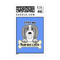 I Love My Bearded Collie Postage Stamp