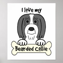 I Love My Bearded Collie Posters