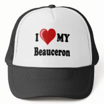 I Love My Beauceron Dog Hats