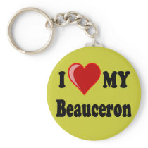 I Love My Beauceron Dog Key Chain