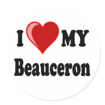 I Love My Beauceron Dog Round Sticker