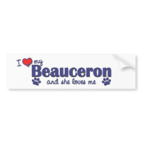 I Love My Beauceron (Female Dog) Bumper Stickers