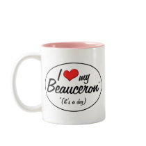 I Love My Beauceron (It's a Dog) Coffee Mugs
