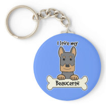 I Love My Beauceron Key Chain