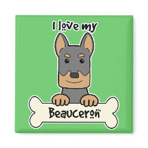 I Love My Beauceron Fridge Magnet