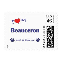 I Love My Beauceron (Male Dog) Postage Stamps