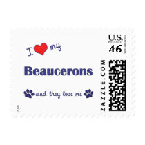 I Love My Beaucerons (Multiple Dogs) Stamp