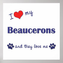I Love My Beaucerons (Multiple Dogs) Print