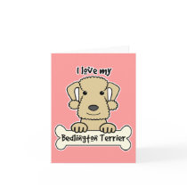 I Love My Bedlington Terrier Greeting Cards