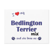 I Love My Bedlington Terrier Mix (Female Dog) postcards by muttybuddy I Love My Bedlington Terrier Mix (Female Dog) postcards